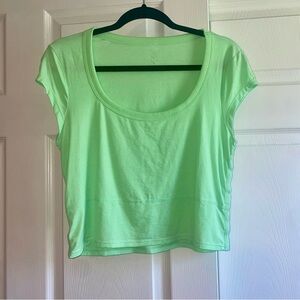Free People Light Green Cap Sleeve Top With Side Snap Details